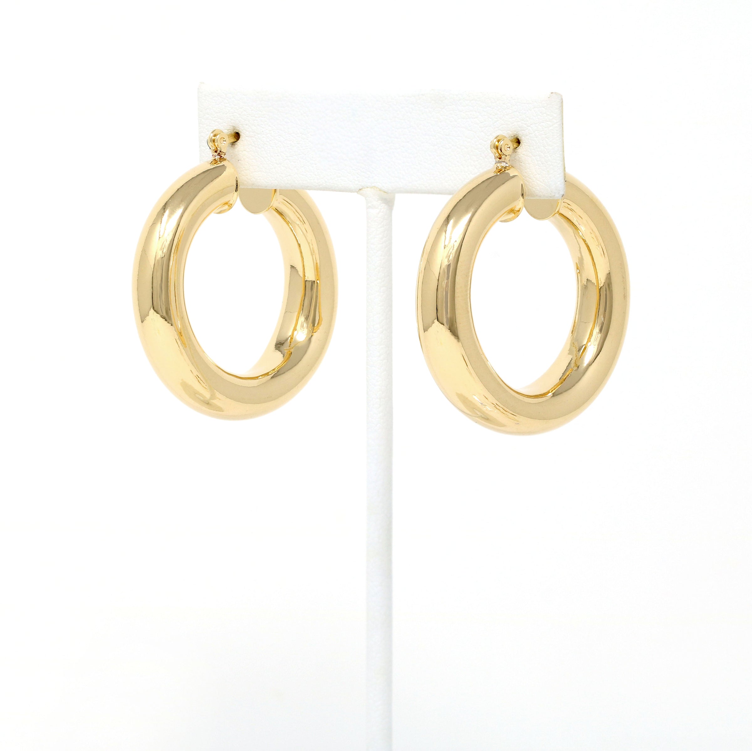 Gold Filled Hollow Bold Hoop Earrings