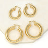 Gold Filled Hollow Bold Hoop Earrings
