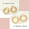 Gold Filled Hollow Bold Hoop Earrings