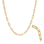 Gold Filled Textured Paperclip Chain Necklace