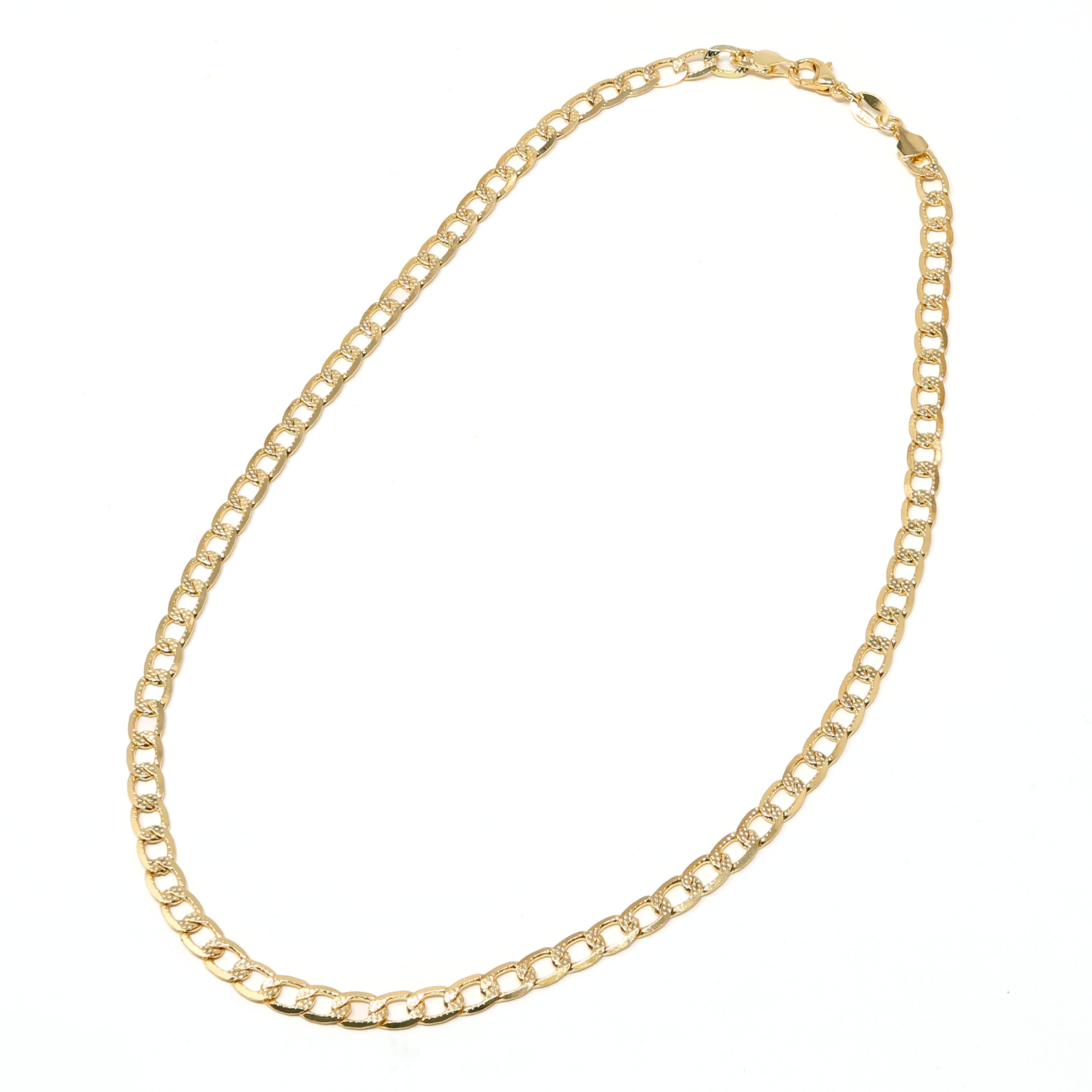 Gold Filled Textured Cuban Chain Necklace