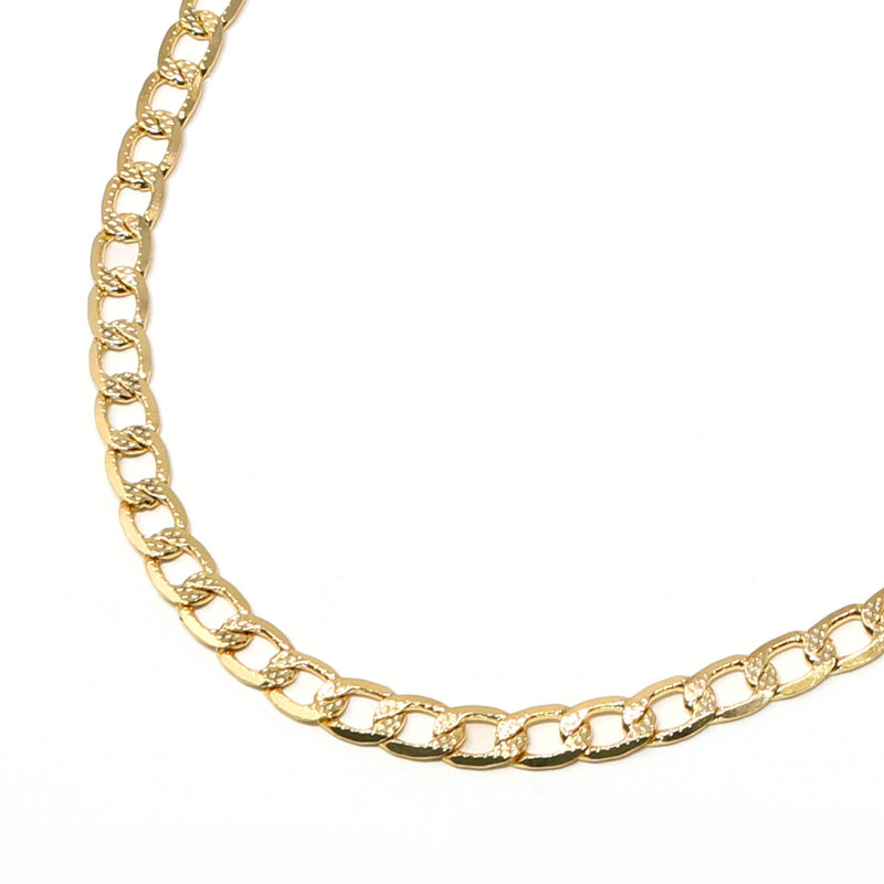 Gold Filled Textured Cuban Chain Necklace