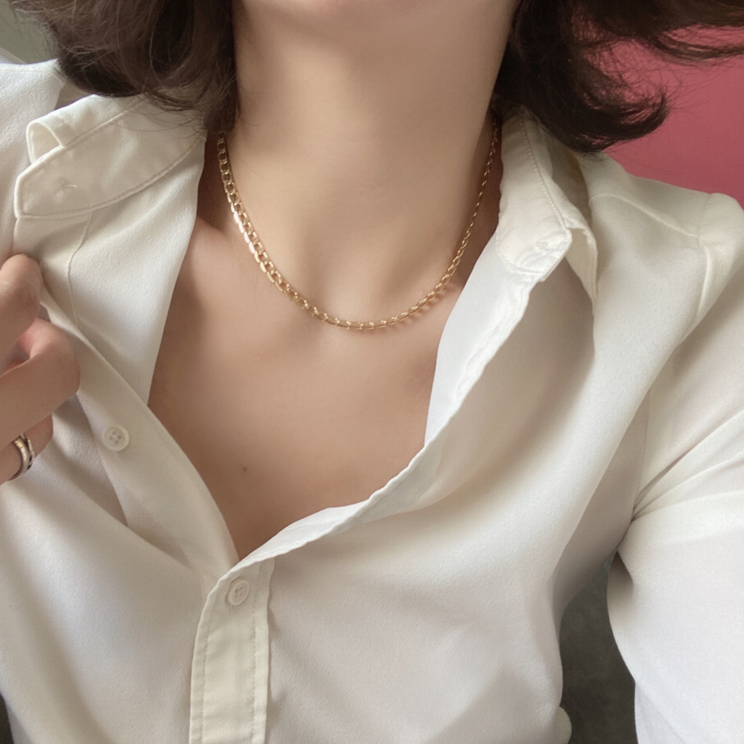 Gold Filled Textured Cuban Chain Necklace
