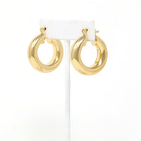 Gold Filled Hollow Bold Hoop Earrings