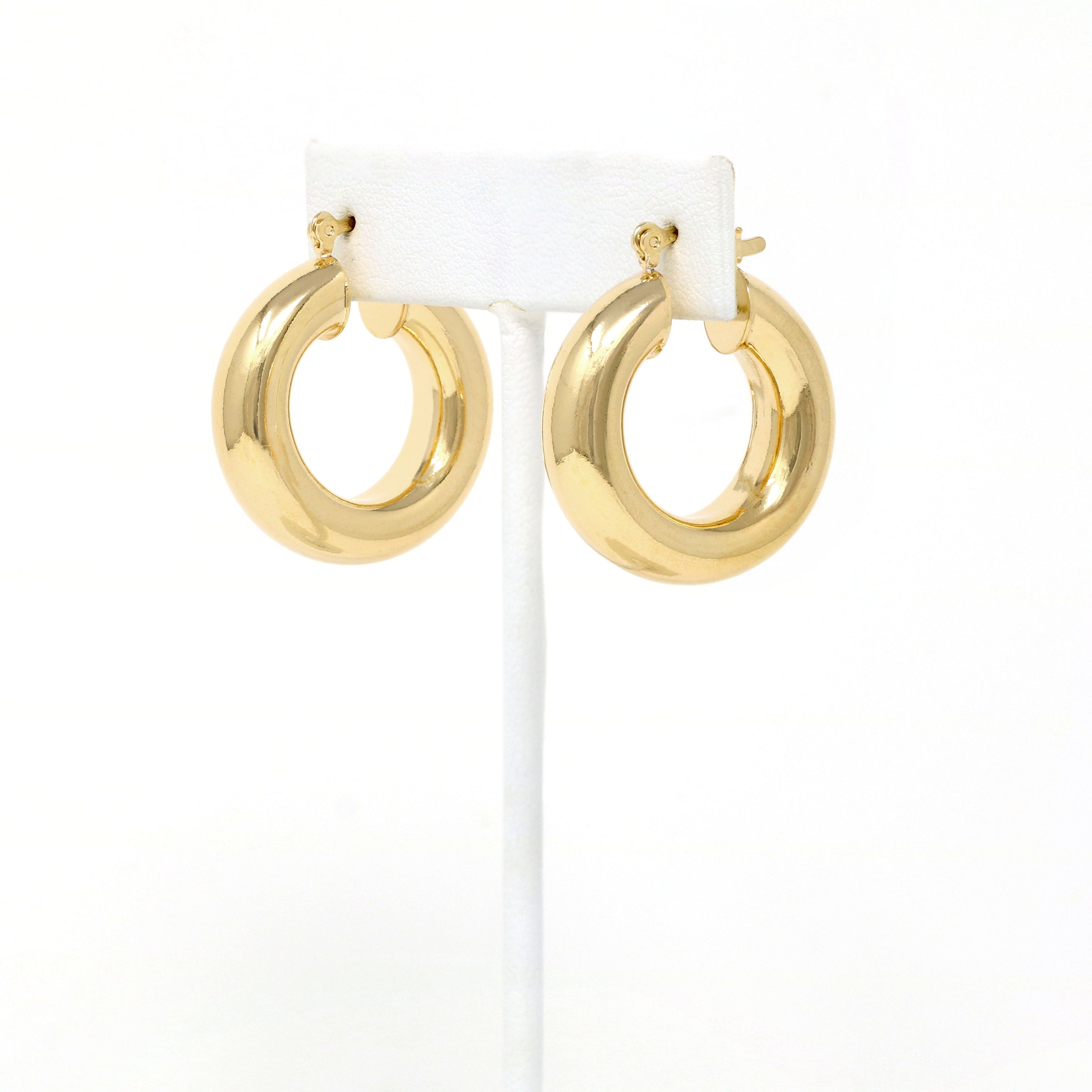 Gold Filled Hollow Bold Hoop Earrings