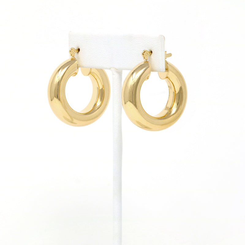 Gold Filled Hollow Bold Hoop Earrings