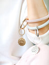 Silicone Key Ring Bracelet with Heart Carabiner Lock - Bauble Sky