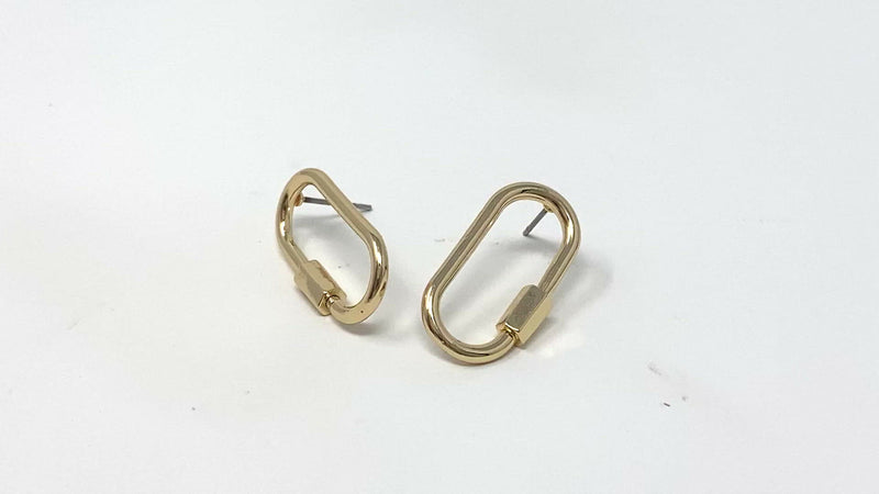 Mini Carabiner Lock Stud Earrings