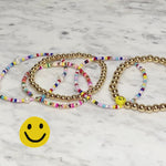 Smiley Face Stackable Set of 5 Bracelets